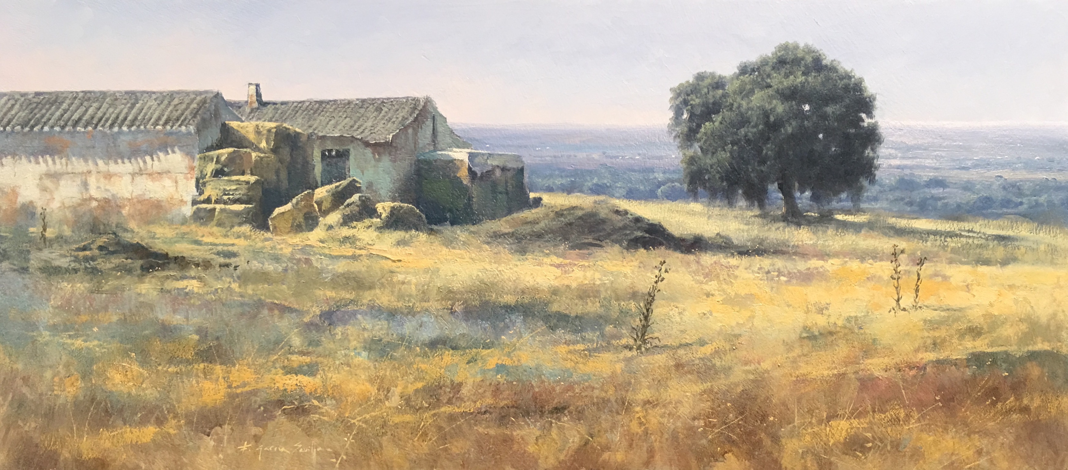 Después de la siega - Óleo sobre madera preparada - 28x63