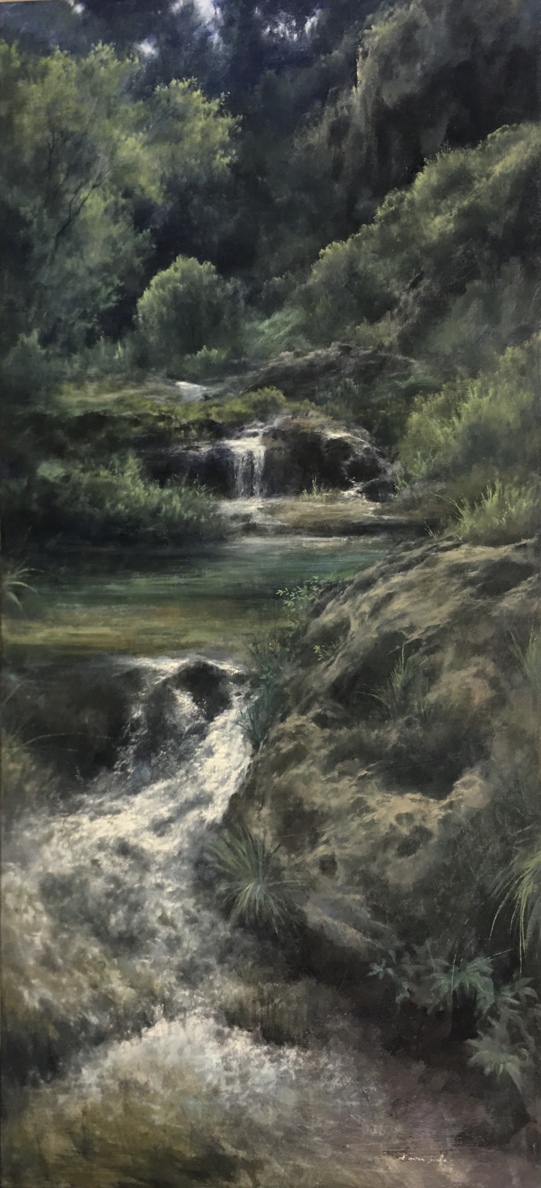 Rio Mundo - Óleo sobre madera tratada con imprimaturas acrílicas - 110x50 cm