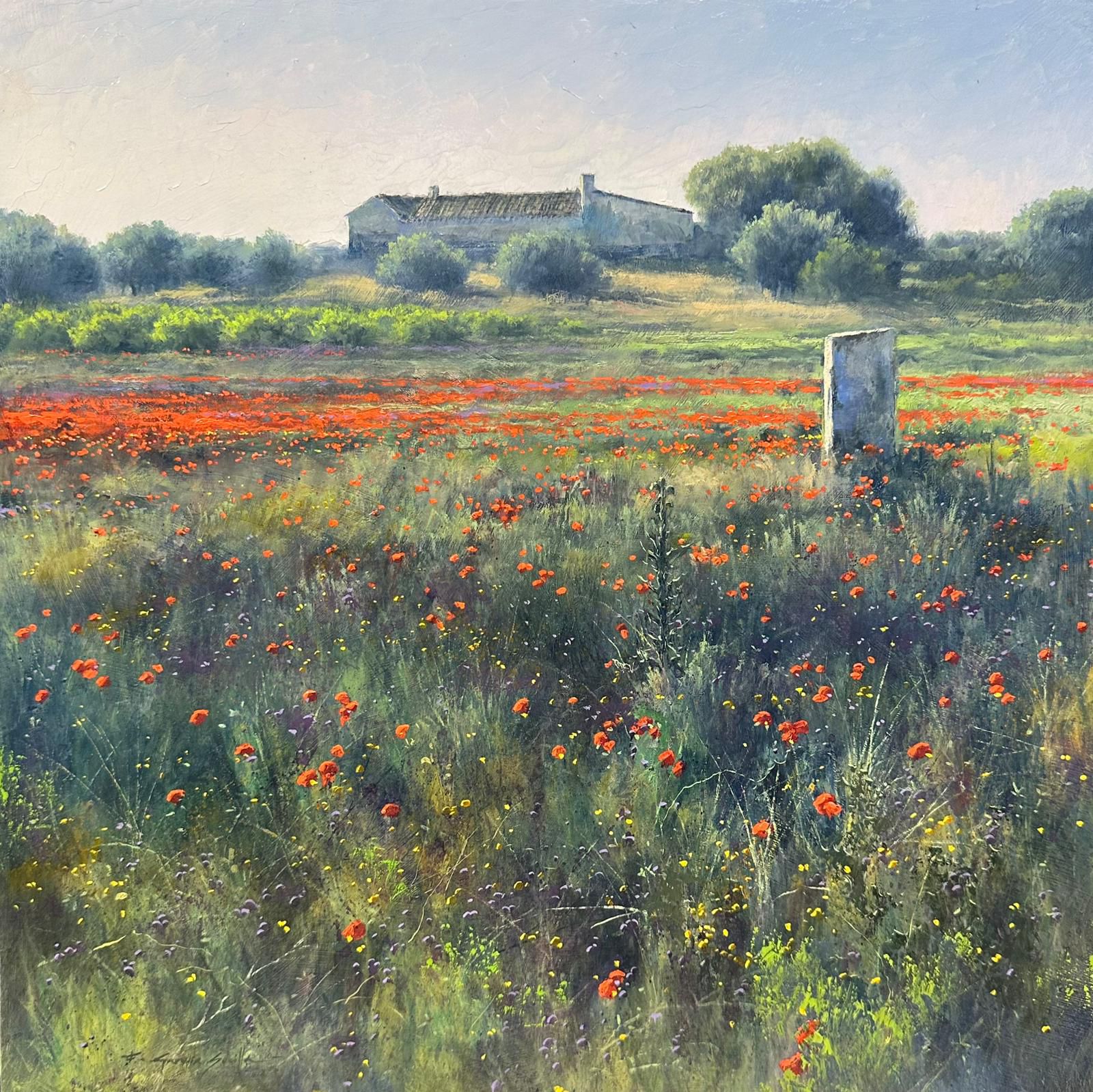 “ACABANDO LA PRIMAVERA” Oleo/madera tratada 40x40 cm.
