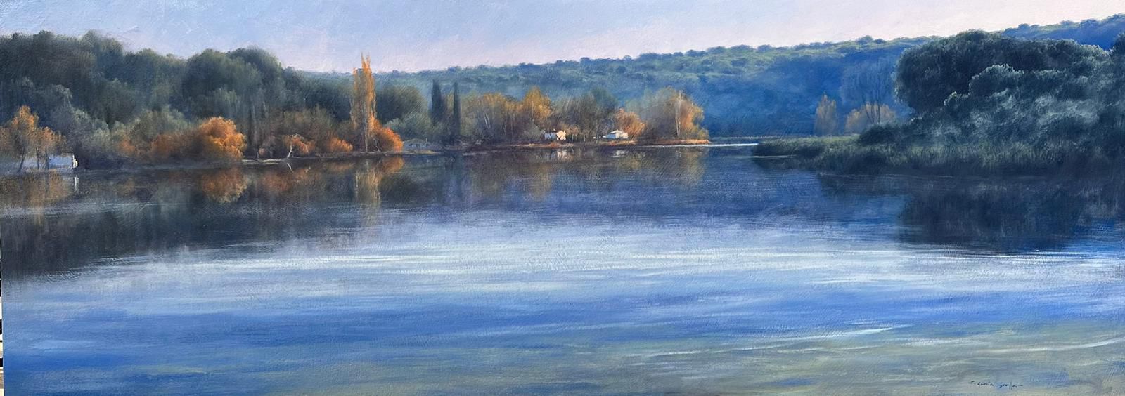 “AGUAS DE OTOÑO” Oleo/madera tratada 40x110 cm.