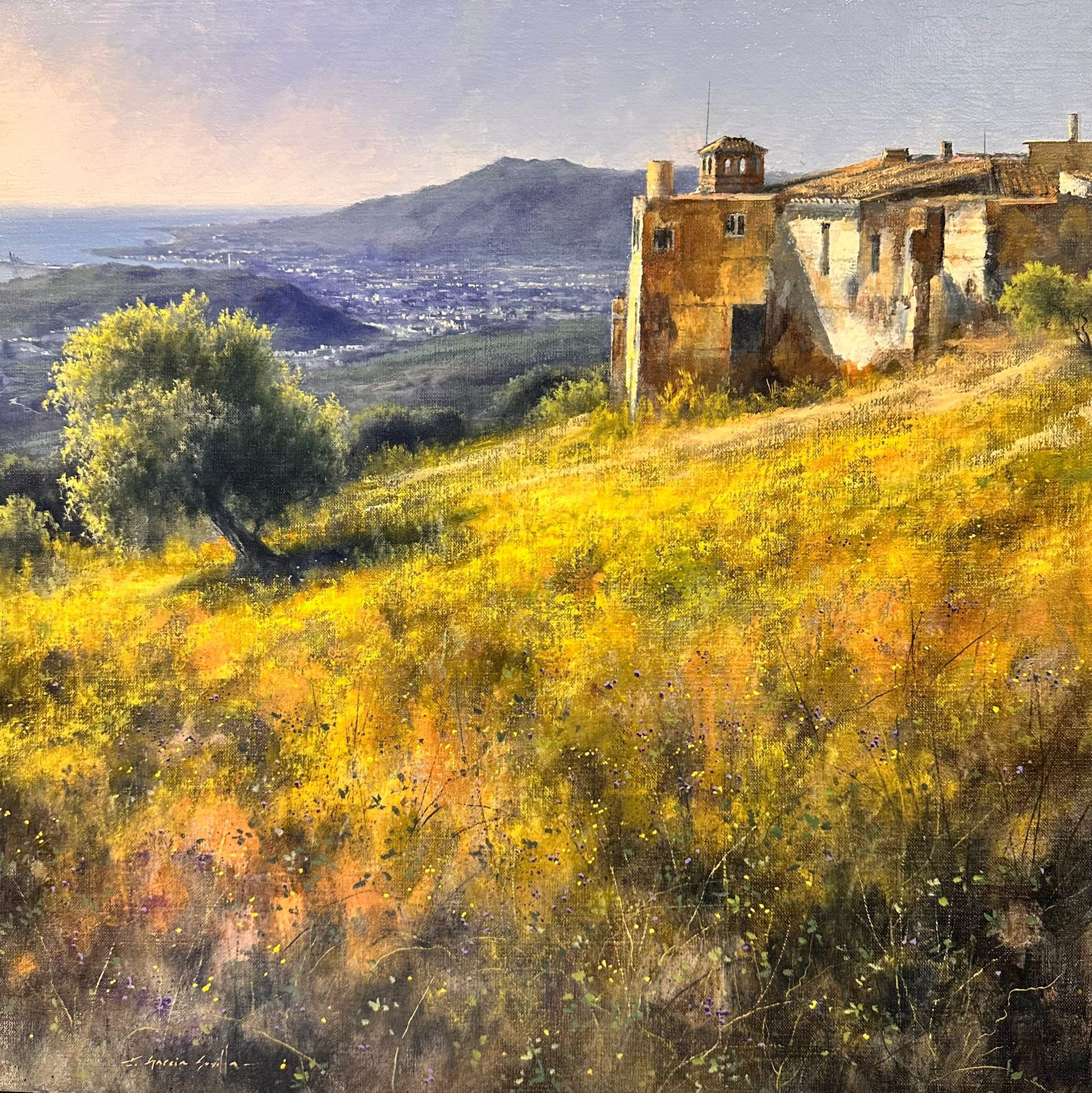 “UN“LLEGANDO A MALAGA” Oleo/lienzo 50x50 cm.