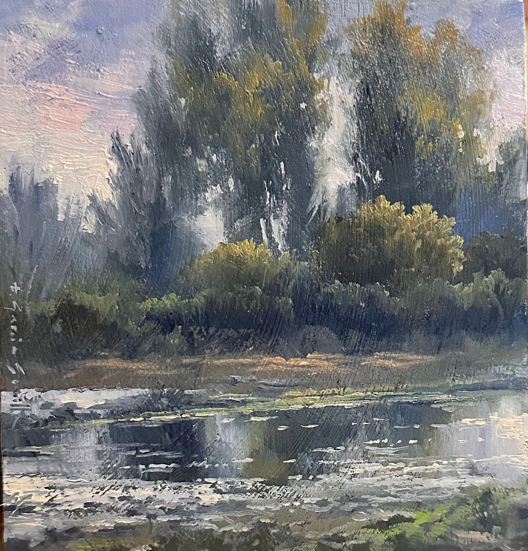 “PAISAJE ENCHARCADO II” Oleo/madera tratada 16x13 cm.