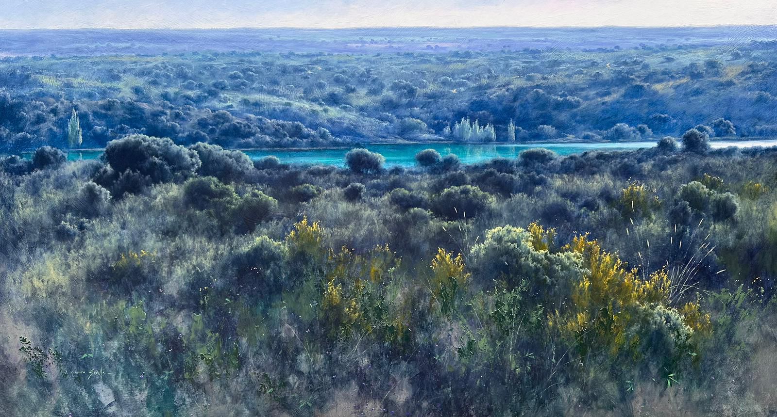 “UN PASEO POR EL PANTANO” Oleo/madera tratada 65x120 cm.