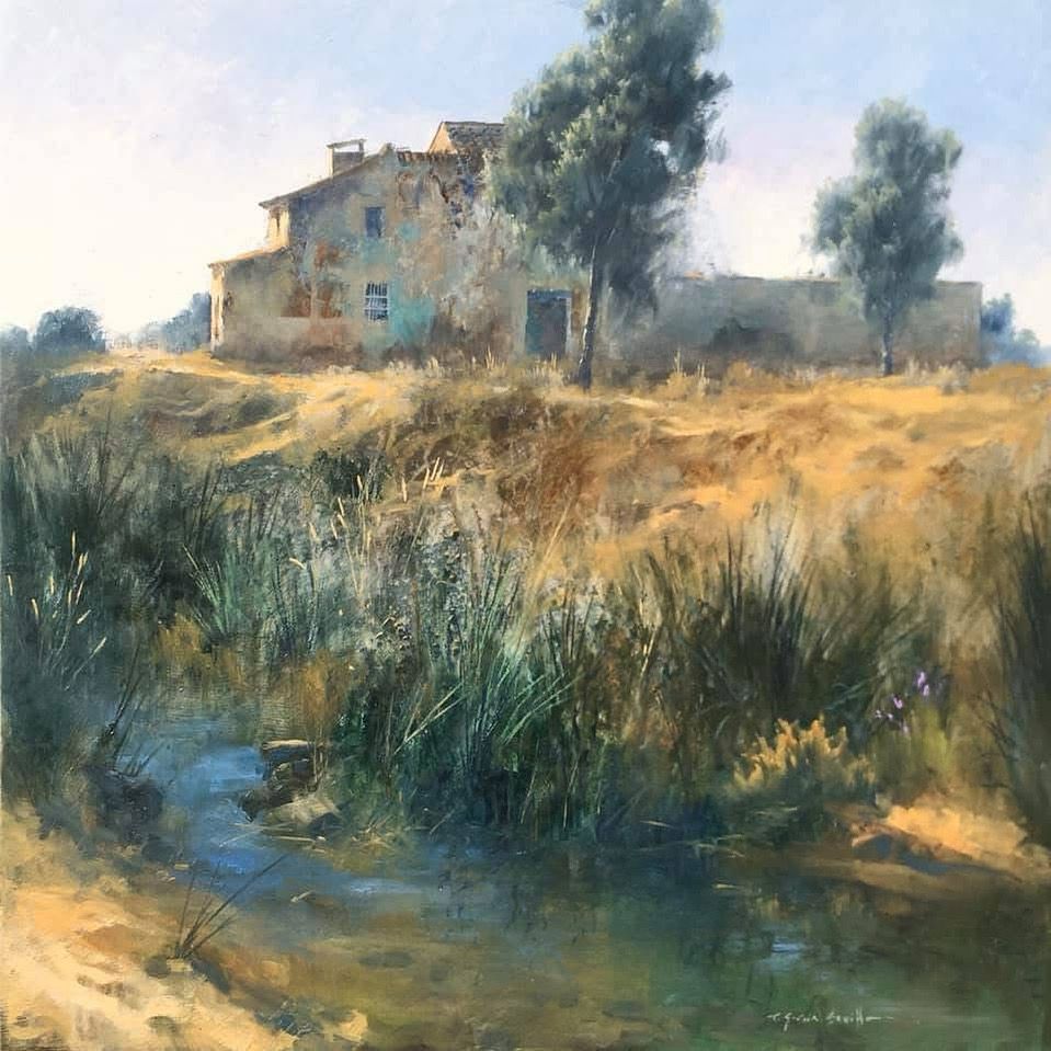 “VESTIGIOS DE OTROS TIEMPOS” Oleo/madera tratada 40x40 cm.